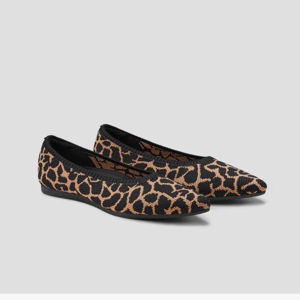 Vivaia Pointed-Toe Ballet Flats (Aria 5°) leopard print size 38/7-7.5